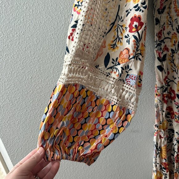 Angie Maxi Dress Women's SMALL Peasant Bohemian Boho Tiered Colorful - Picture 3 of 6